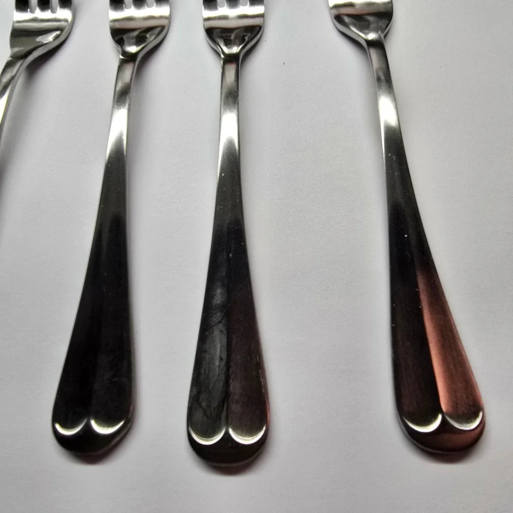 Leonard Silver Stainless Cocktail Appetizer Forks Set‎ of 5 Silver Vintage Korea